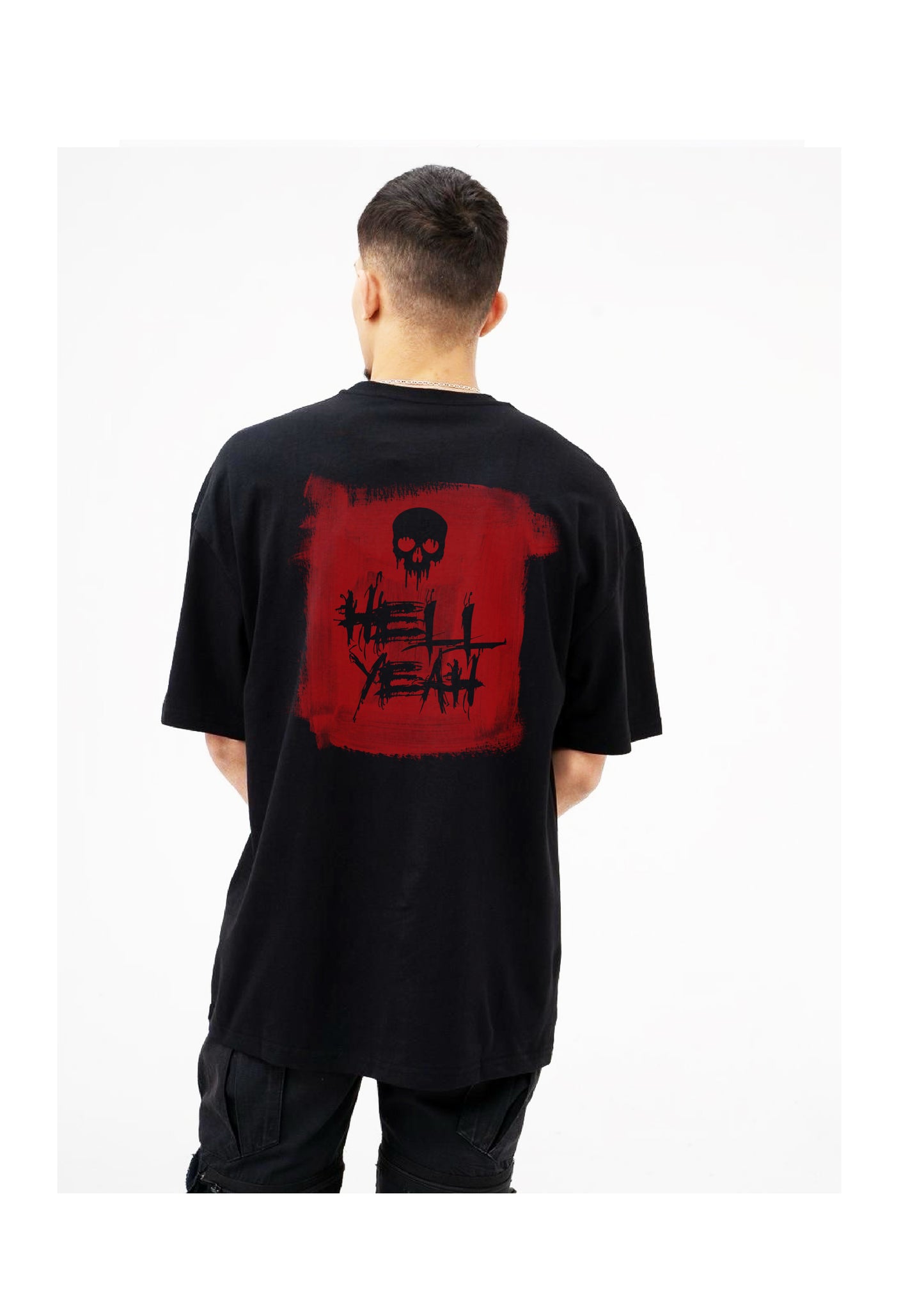 Black Skull T-Shirt for Men – Hell Yeah Grunge Graphic Tee