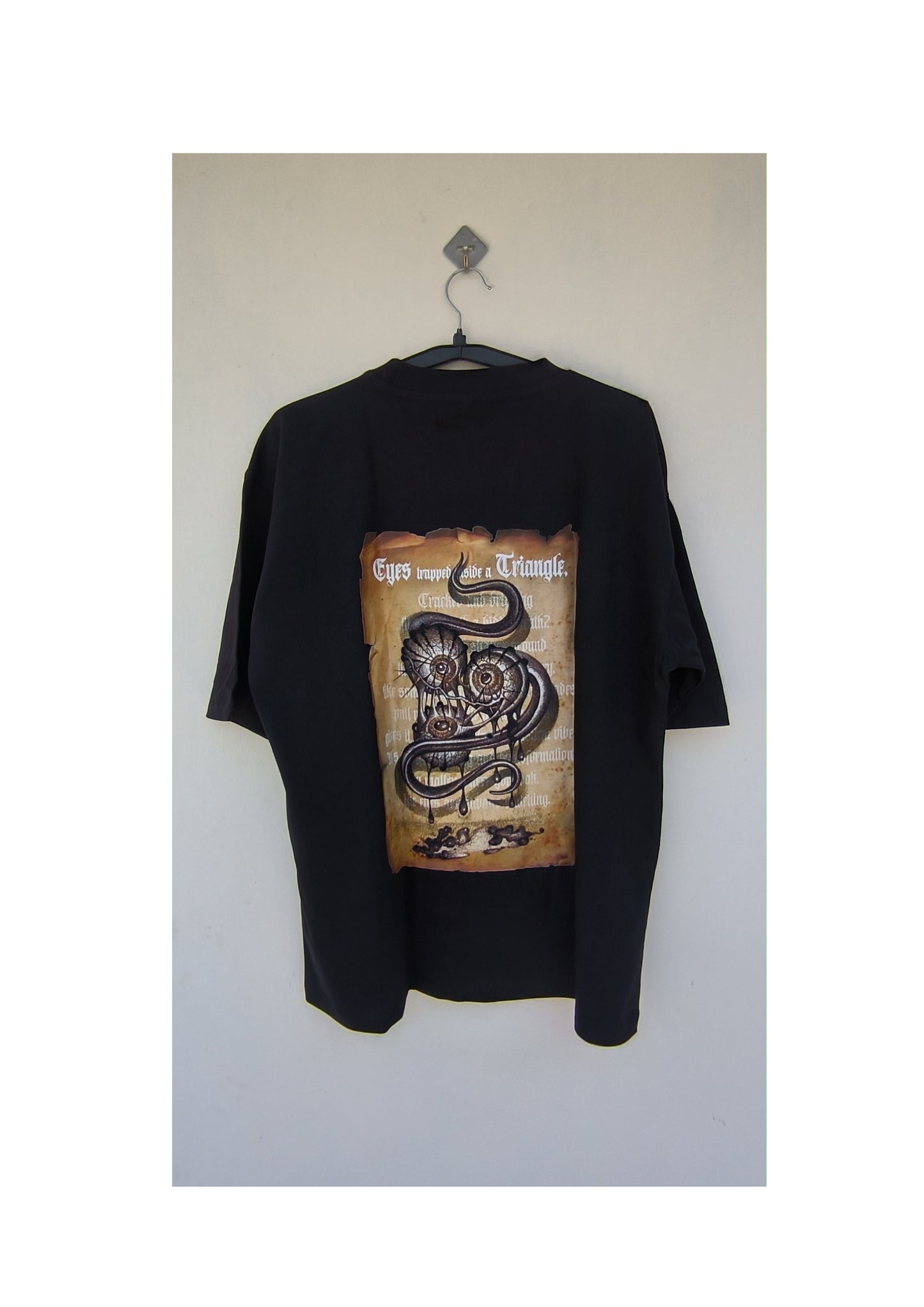 SCHIZO “Eyes Inside a Triangle” Gothic Oversized T-Shirt – Occult Horror Streetwear