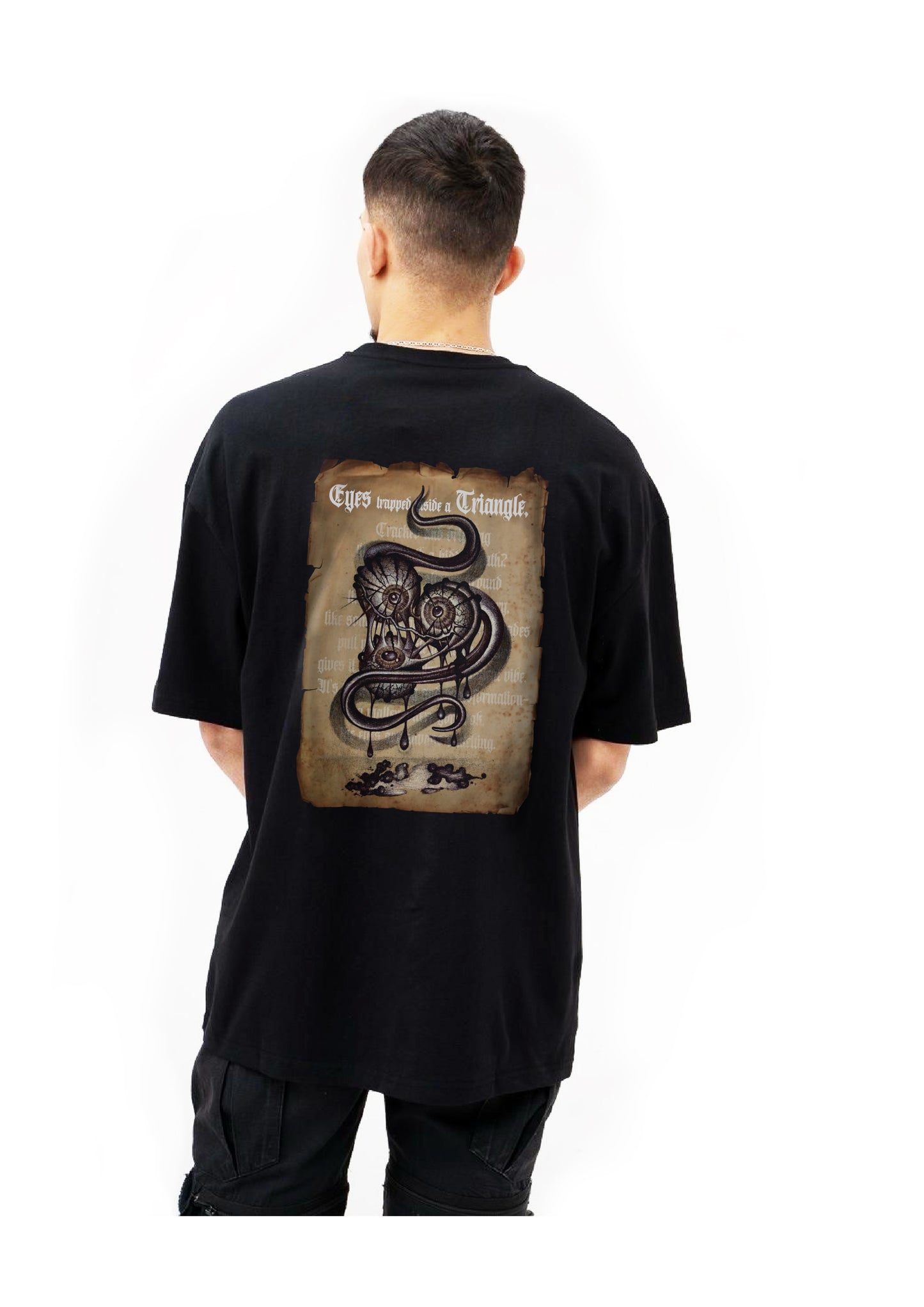 SCHIZO “Eyes Inside a Triangle” Gothic Oversized T-Shirt – Occult Horror Streetwear